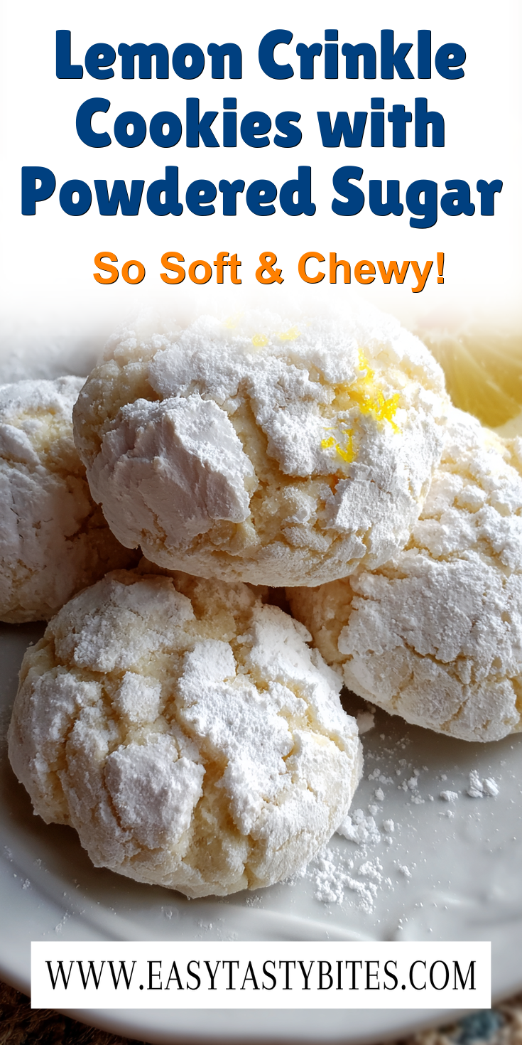 Lemon Crinkle Cookies with Powdered Sugar served warm with cozy spices