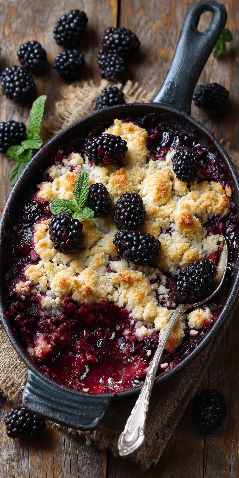 Low Carb Blackberry Cobbler served warm with cozy spices