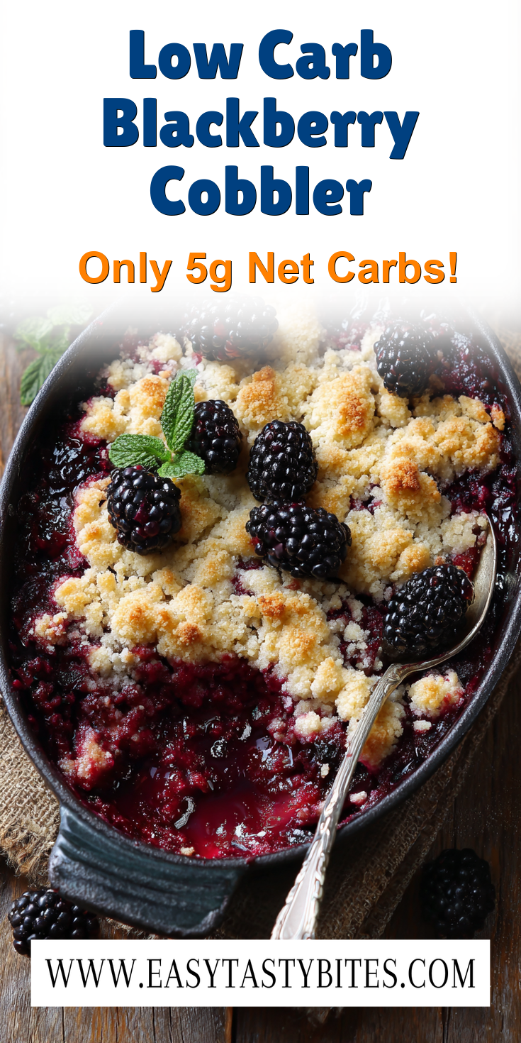 Low Carb Blackberry Cobbler served warm with cozy spices