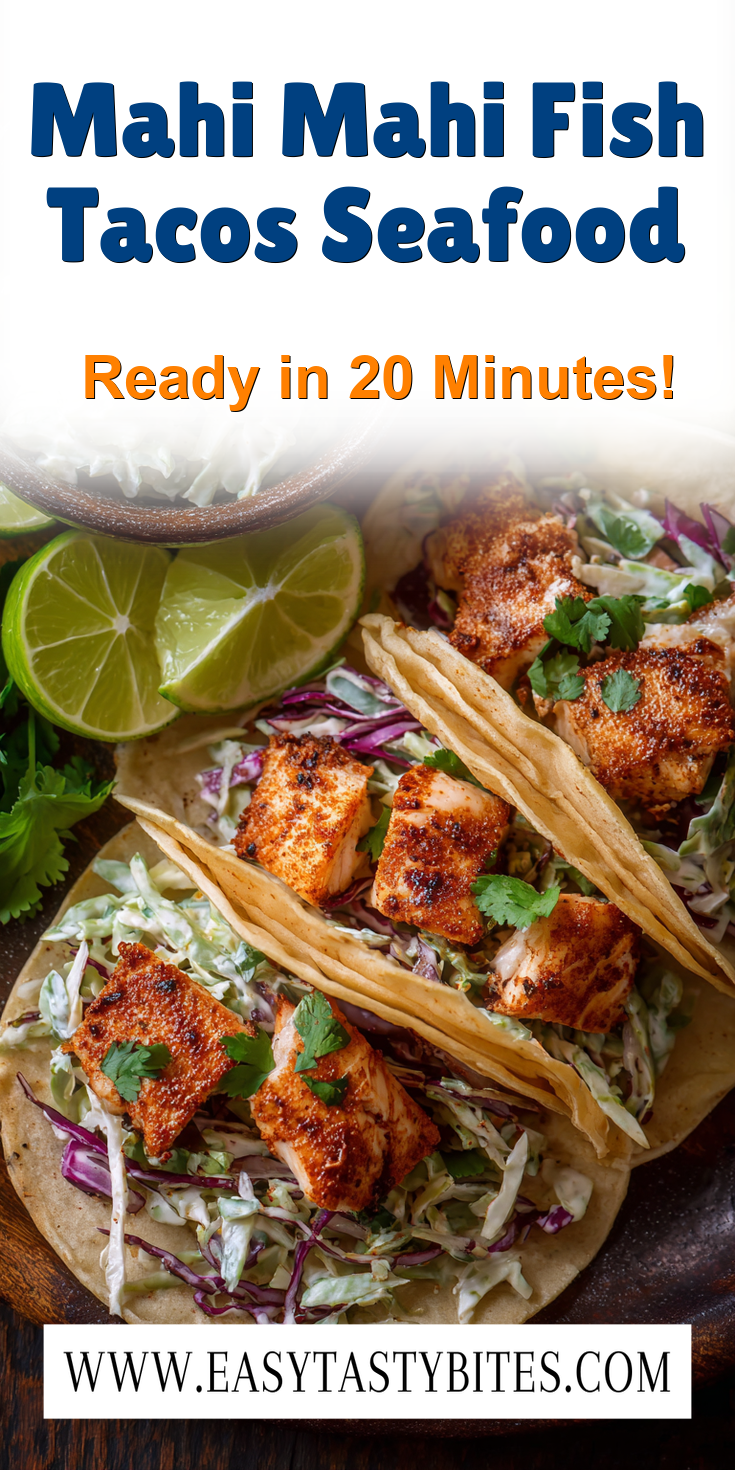 Mahi Mahi Fish Tacos Seafood served warm with cozy spices