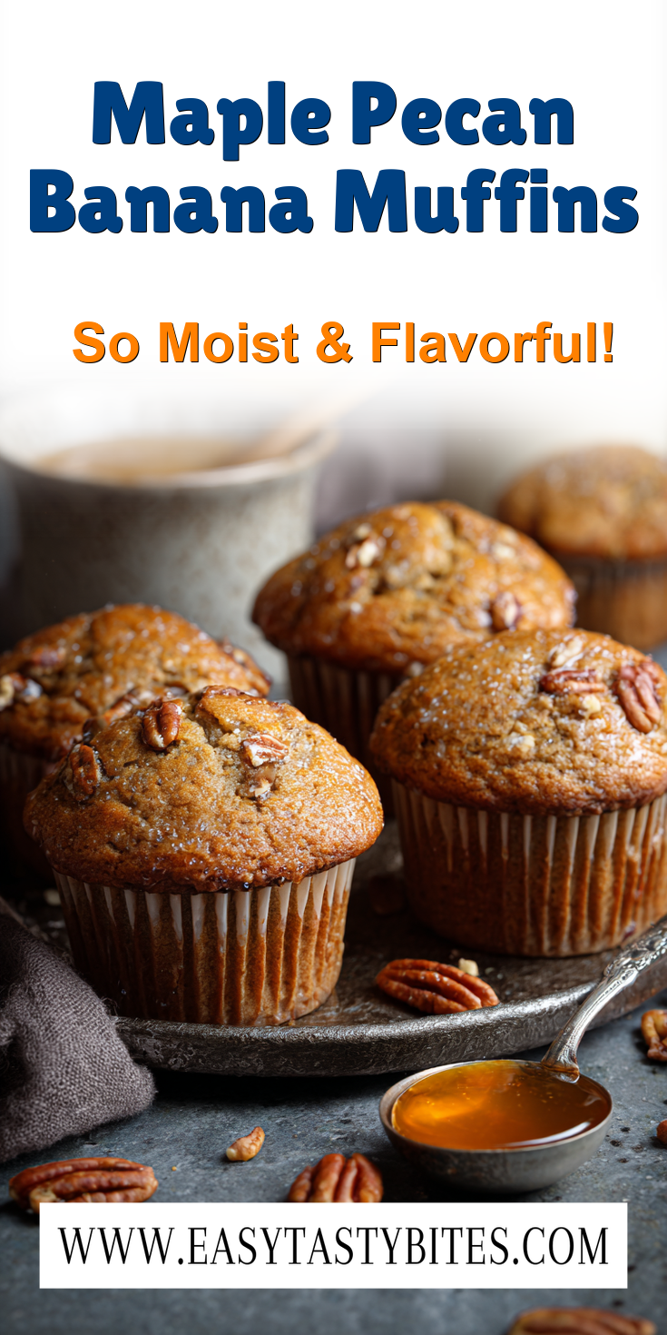 Maple Pecan Banana Muffins served warm with cozy spices