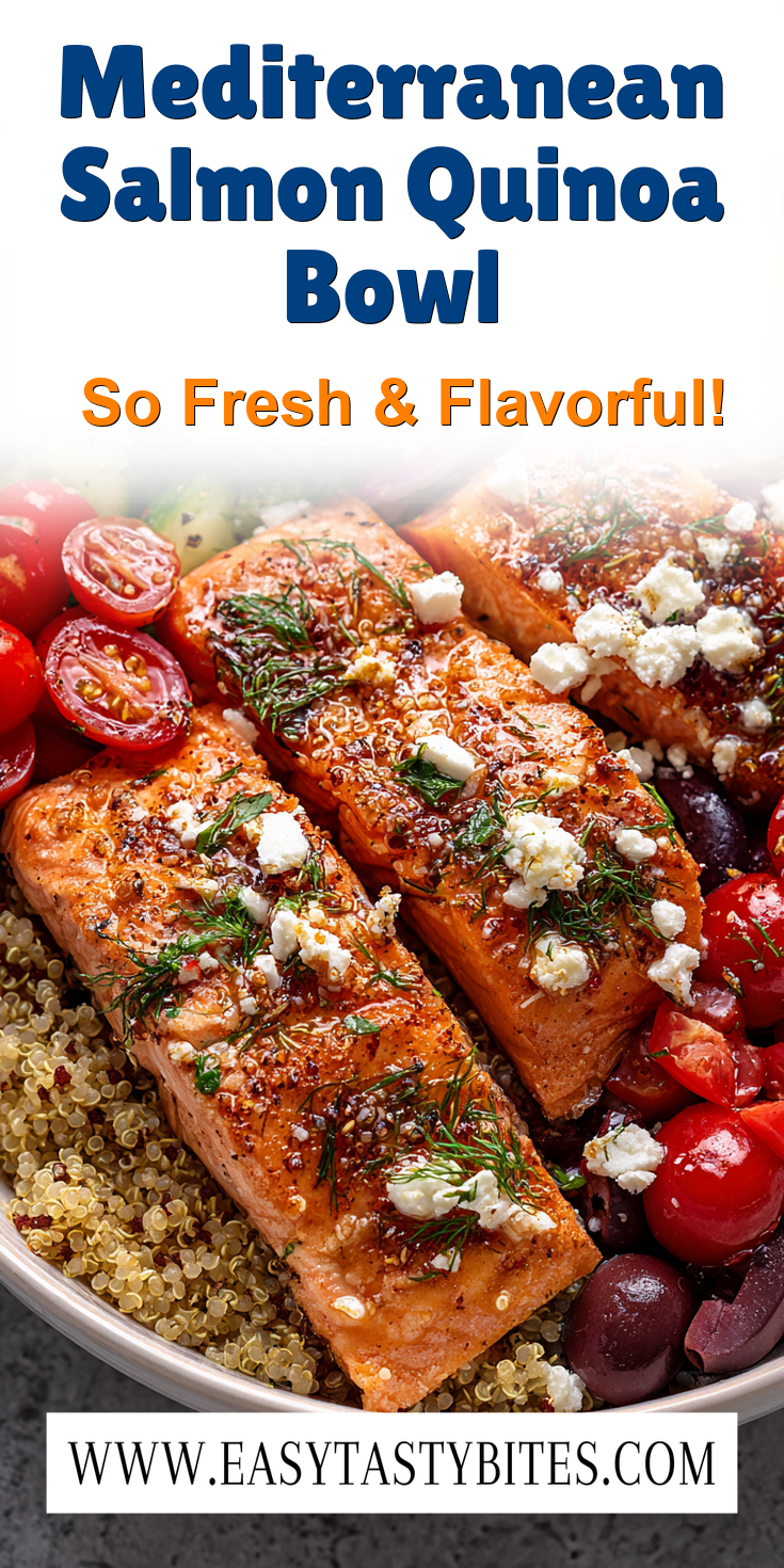 Mediterranean Salmon Quinoa Bowl served warm with cozy spices