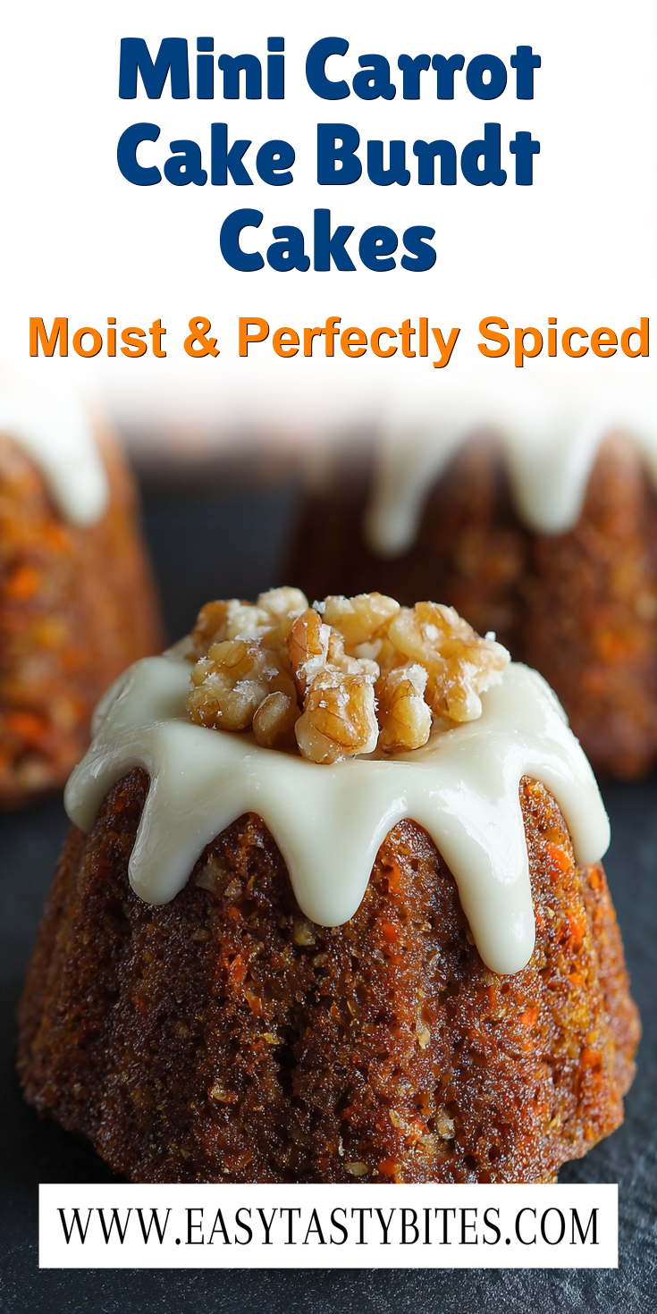 Mini Carrot Cake Bundt Cakes served warm with cozy spices