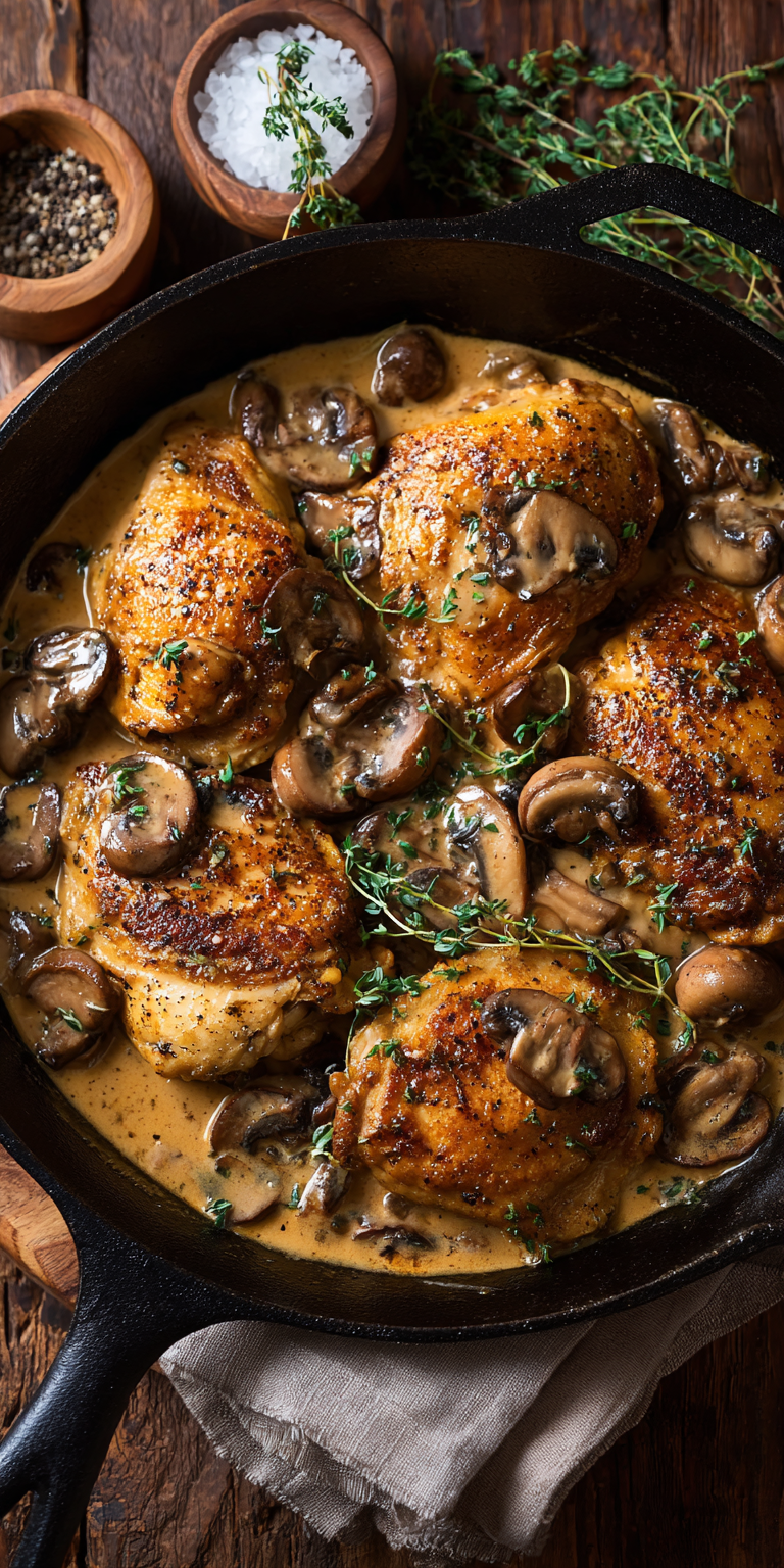 Mushroom Chicken Creamy Dinner Ideas served warm with cozy spices