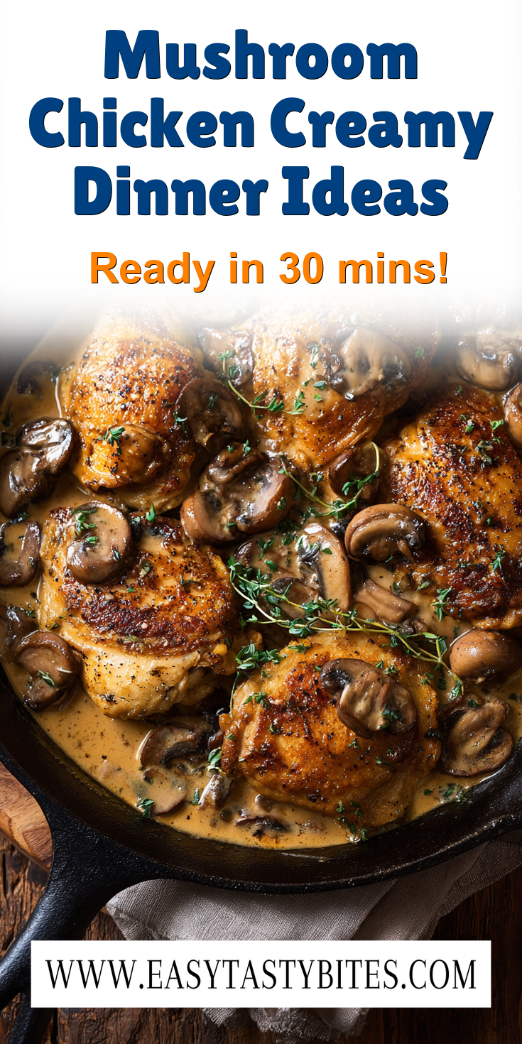 Mushroom Chicken Creamy Dinner Ideas served warm with cozy spices