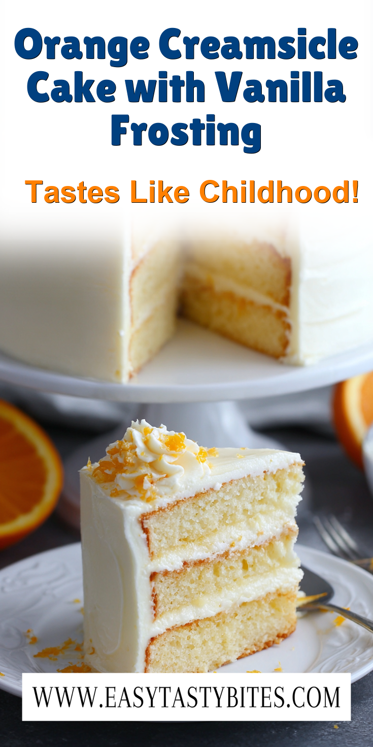Orange Creamsicle Cake with Vanilla Frosting served warm with cozy spices