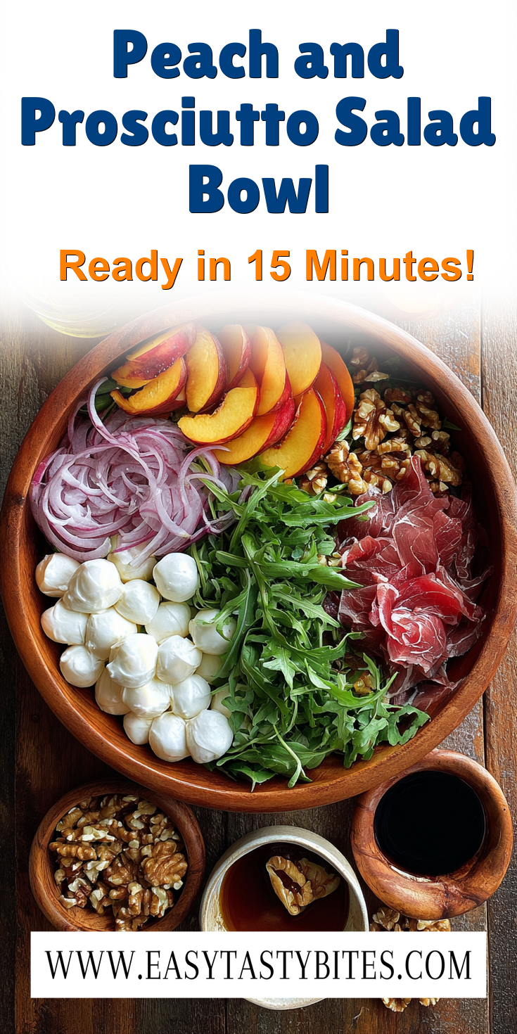 Peach and Prosciutto Salad Bowl served warm with cozy spices
