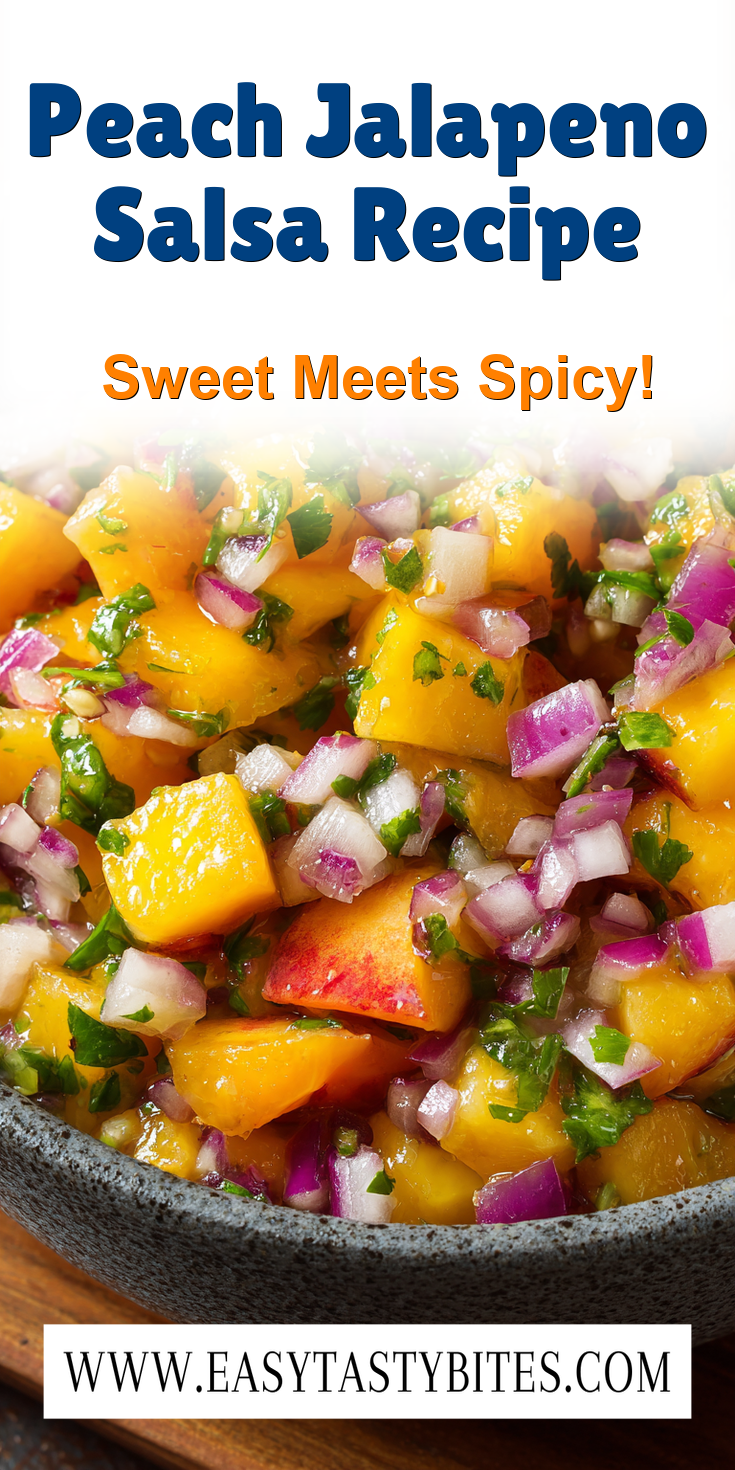 Peach Jalapeno Salsa Recipe served warm with cozy spices