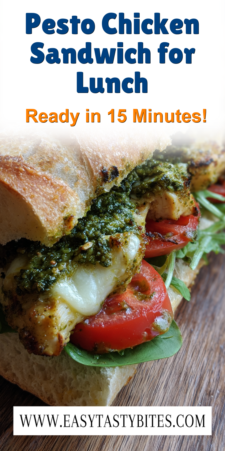 Pesto Chicken Sandwich for Lunch served warm with cozy spices
