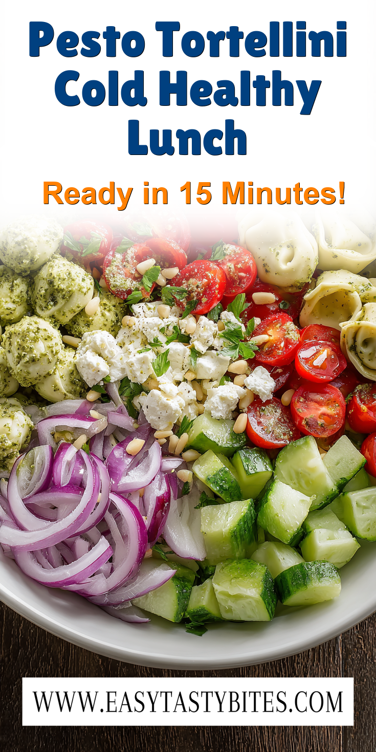 Pesto Tortellini Cold Healthy Lunch served warm with cozy spices