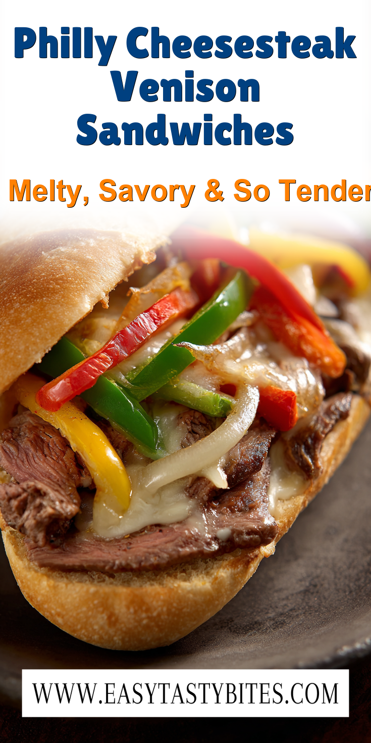 Philly Cheesesteak Venison Sandwiches served warm with cozy spices