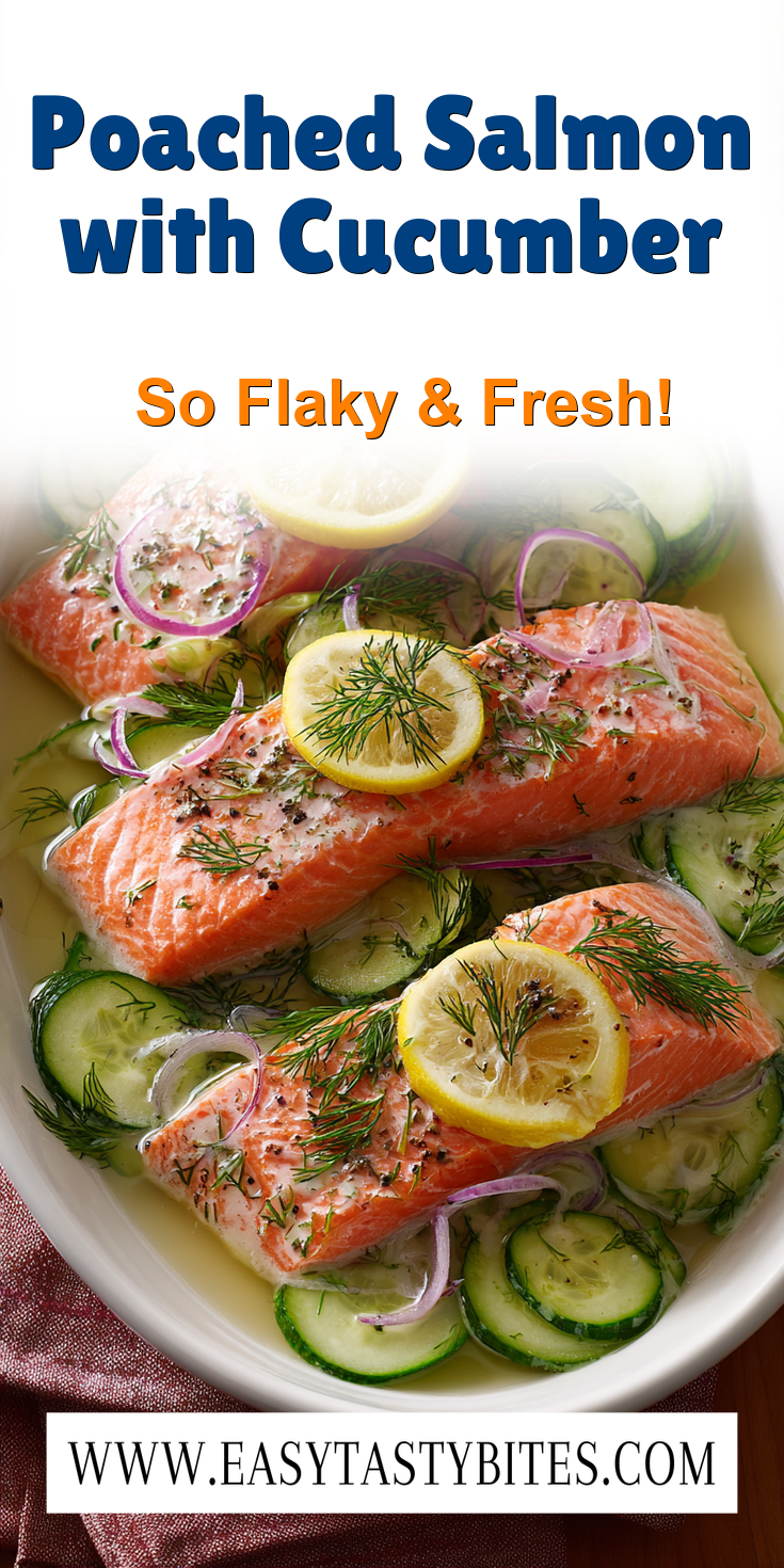 Poached Salmon with Cucumber served warm with cozy spices