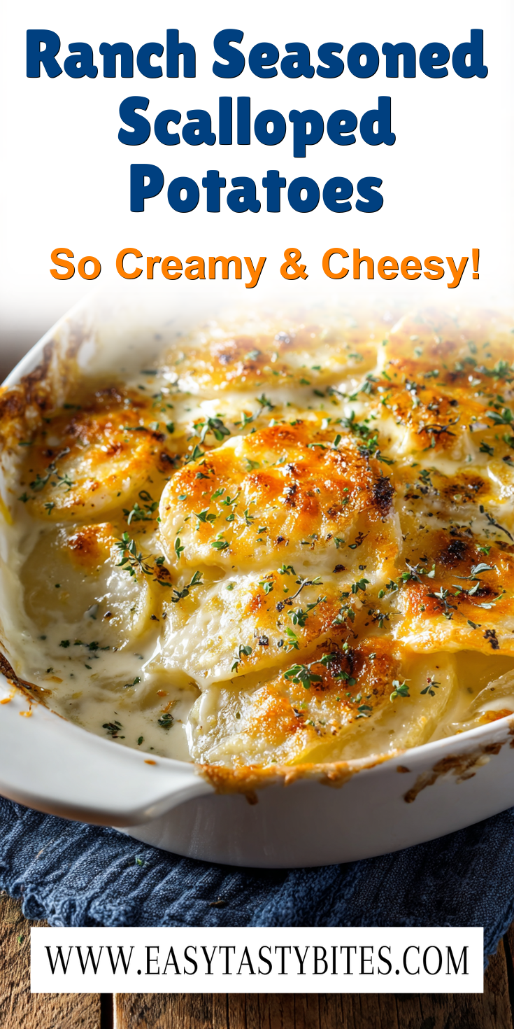 Ranch Seasoned Scalloped Potatoes served warm with cozy spices