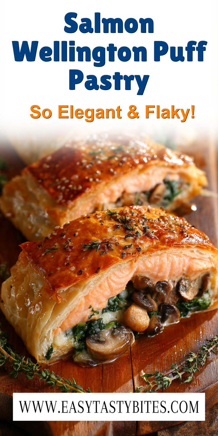 Salmon Wellington Puff Pastry served warm with cozy spices