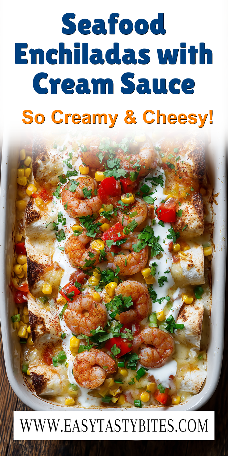 Seafood Enchiladas with Cream Sauce served warm with cozy spices