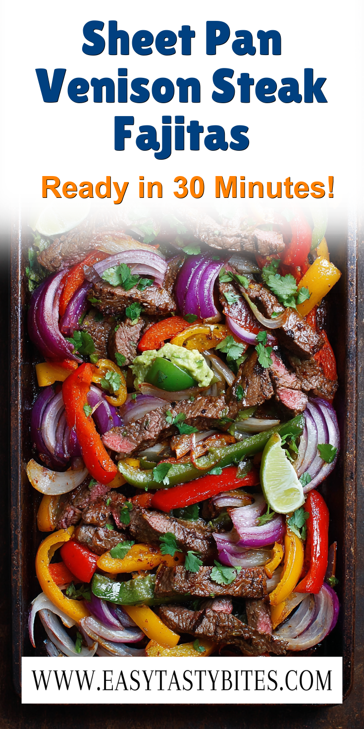 Sheet Pan Venison Steak Fajitas served warm with cozy spices