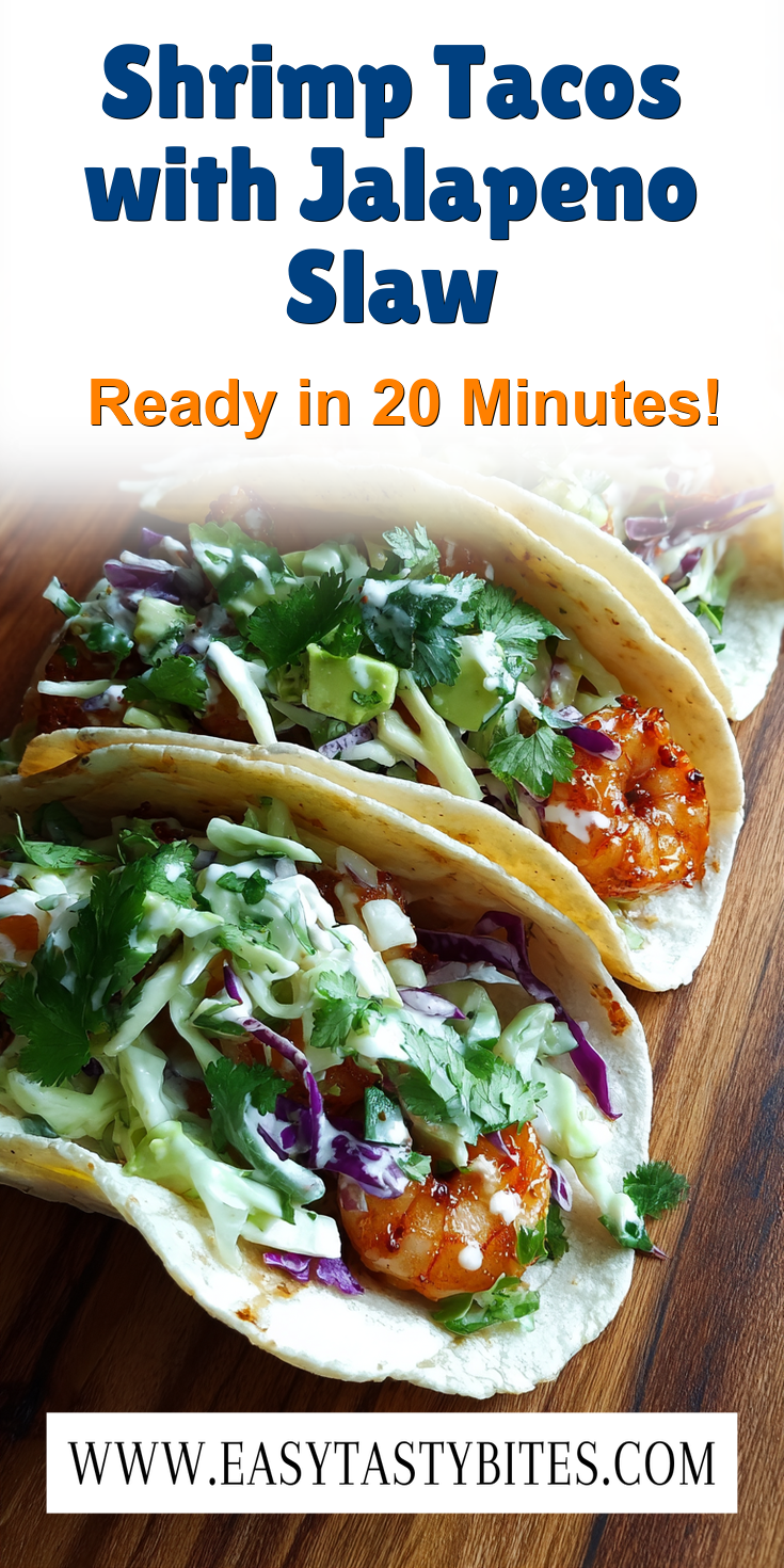 Shrimp Tacos with Jalapeno Slaw served warm with cozy spices
