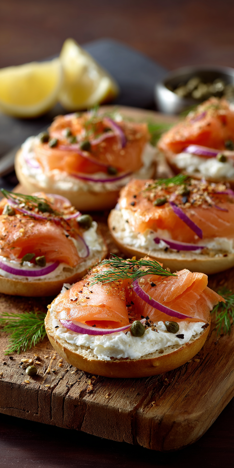Smoked Salmon Bagel Seafood served warm with cozy spices