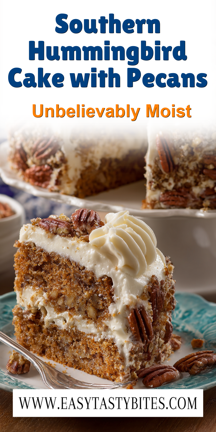 Southern Hummingbird Cake with Pecans served warm with cozy spices