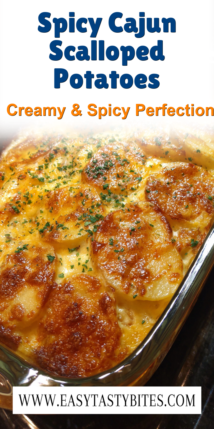 Spicy Cajun Scalloped Potatoes served warm with cozy spices