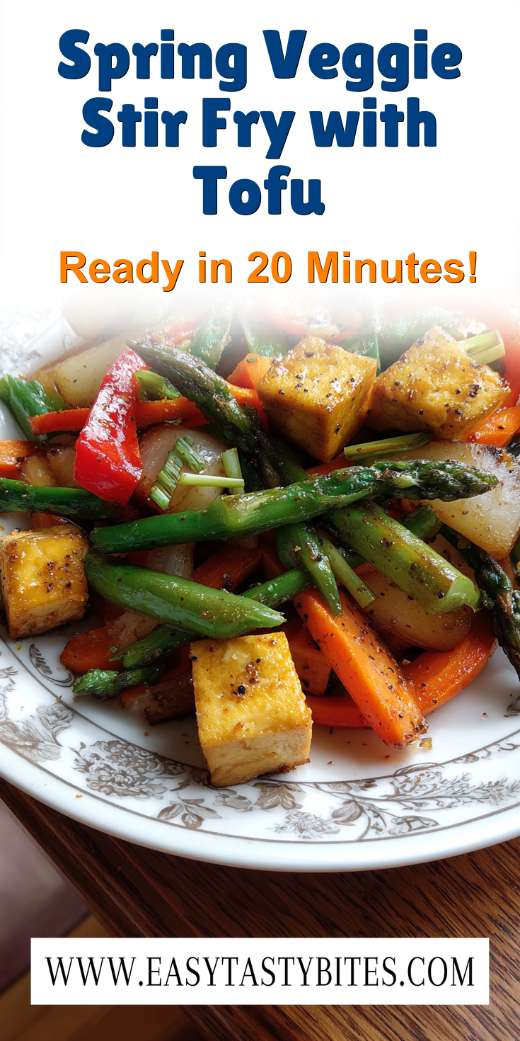 Spring Veggie Stir Fry with Tofu served warm with cozy spices