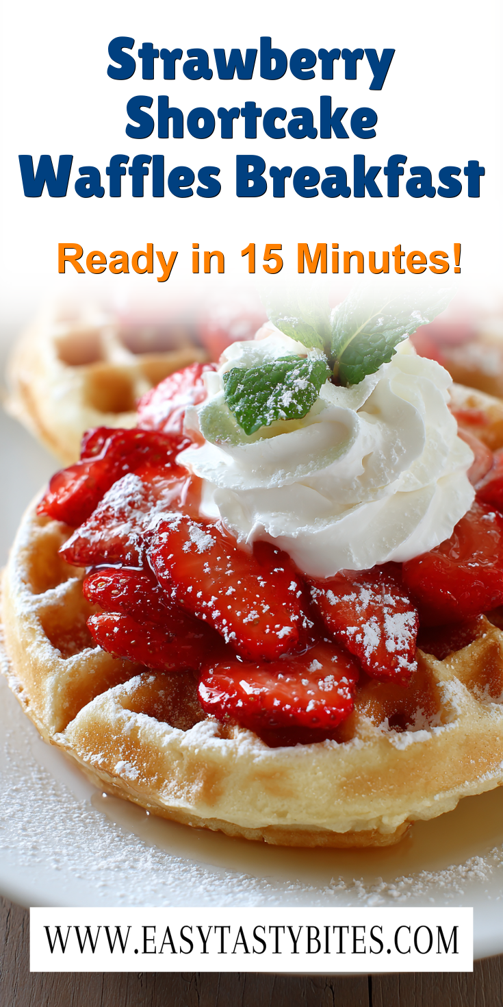 Strawberry Shortcake Waffles Breakfast served warm with cozy spices