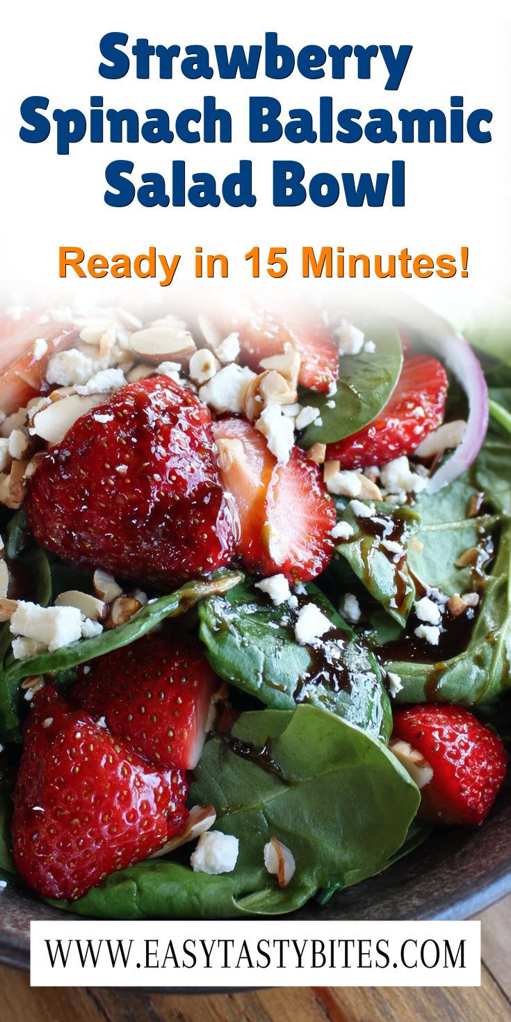 Strawberry Spinach Balsamic Salad Bowl served warm with cozy spices