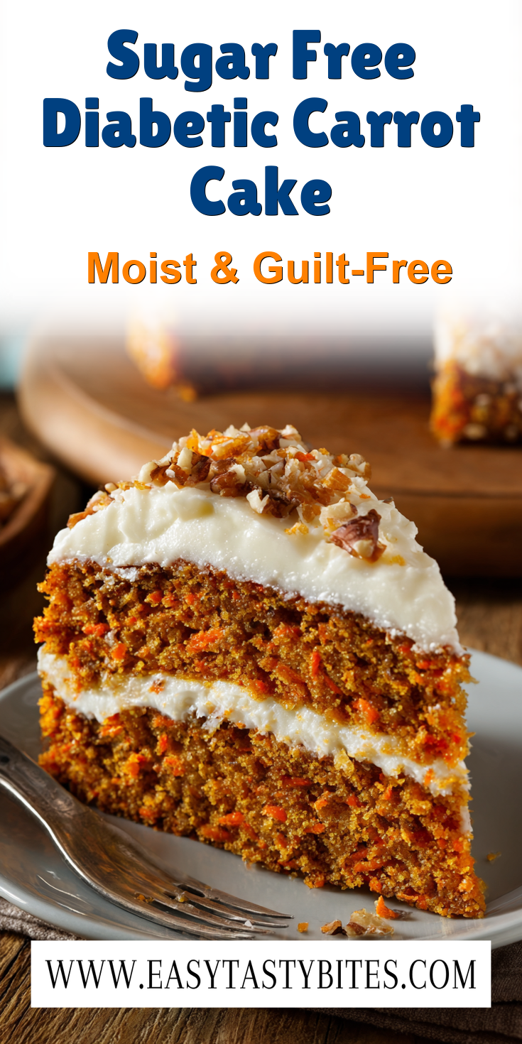 Sugar Free Diabetic Carrot Cake served warm with cozy spices