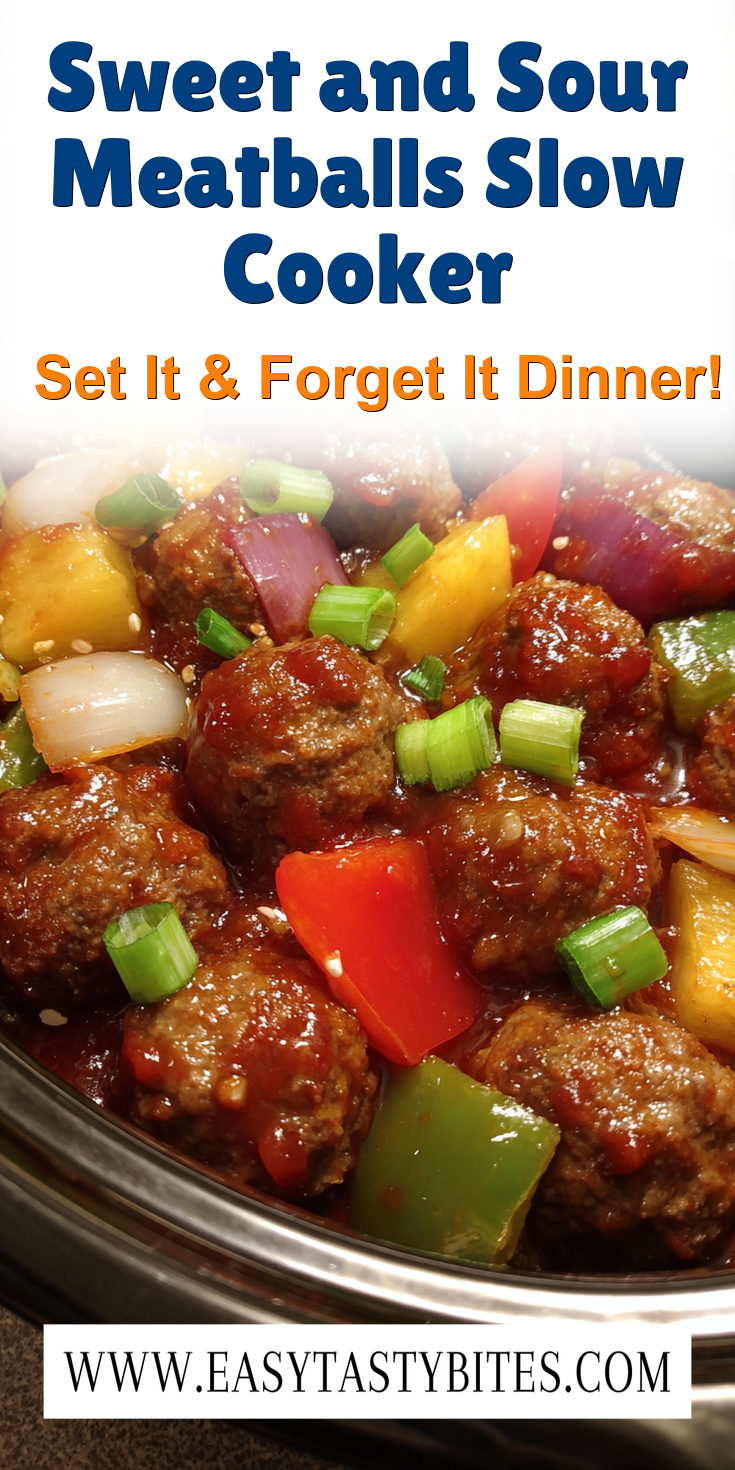 Sweet and Sour Meatballs Slow Cooker served on a plate
