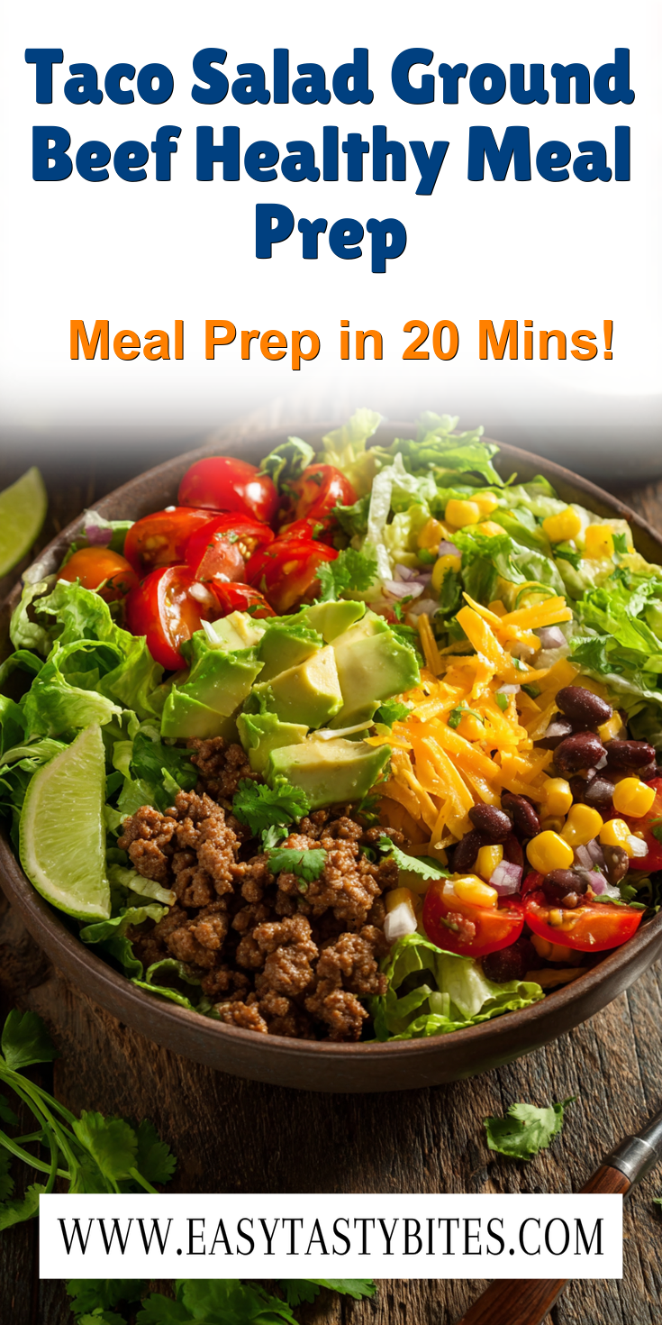 Taco Salad Ground Beef Healthy Meal Prep served warm with cozy spices