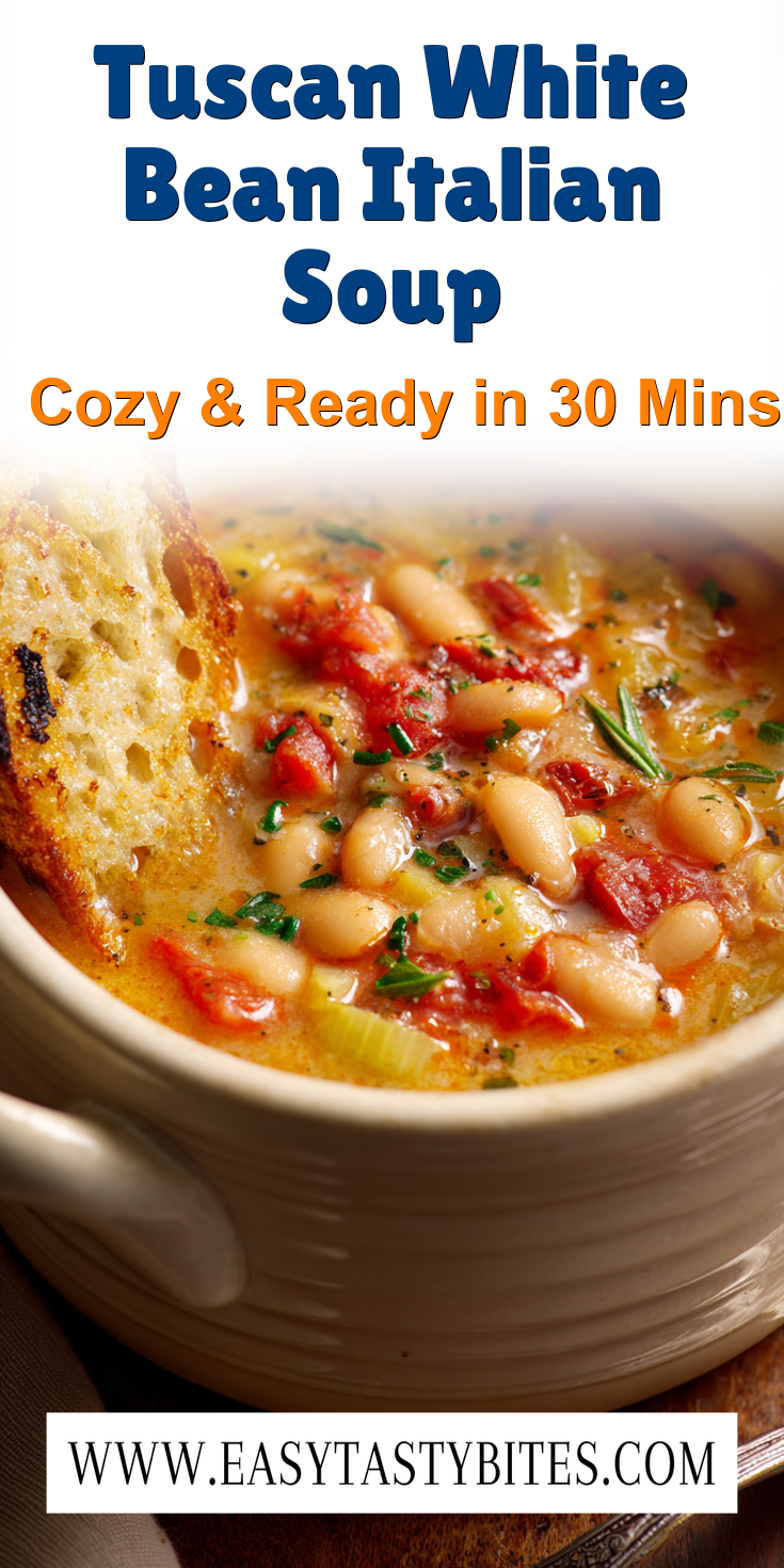 Tuscan White Bean Italian Soup served warm with cozy spices