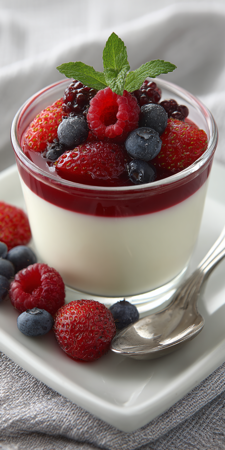 Vanilla Bean Panna Cotta with Berry Sauce Recipe