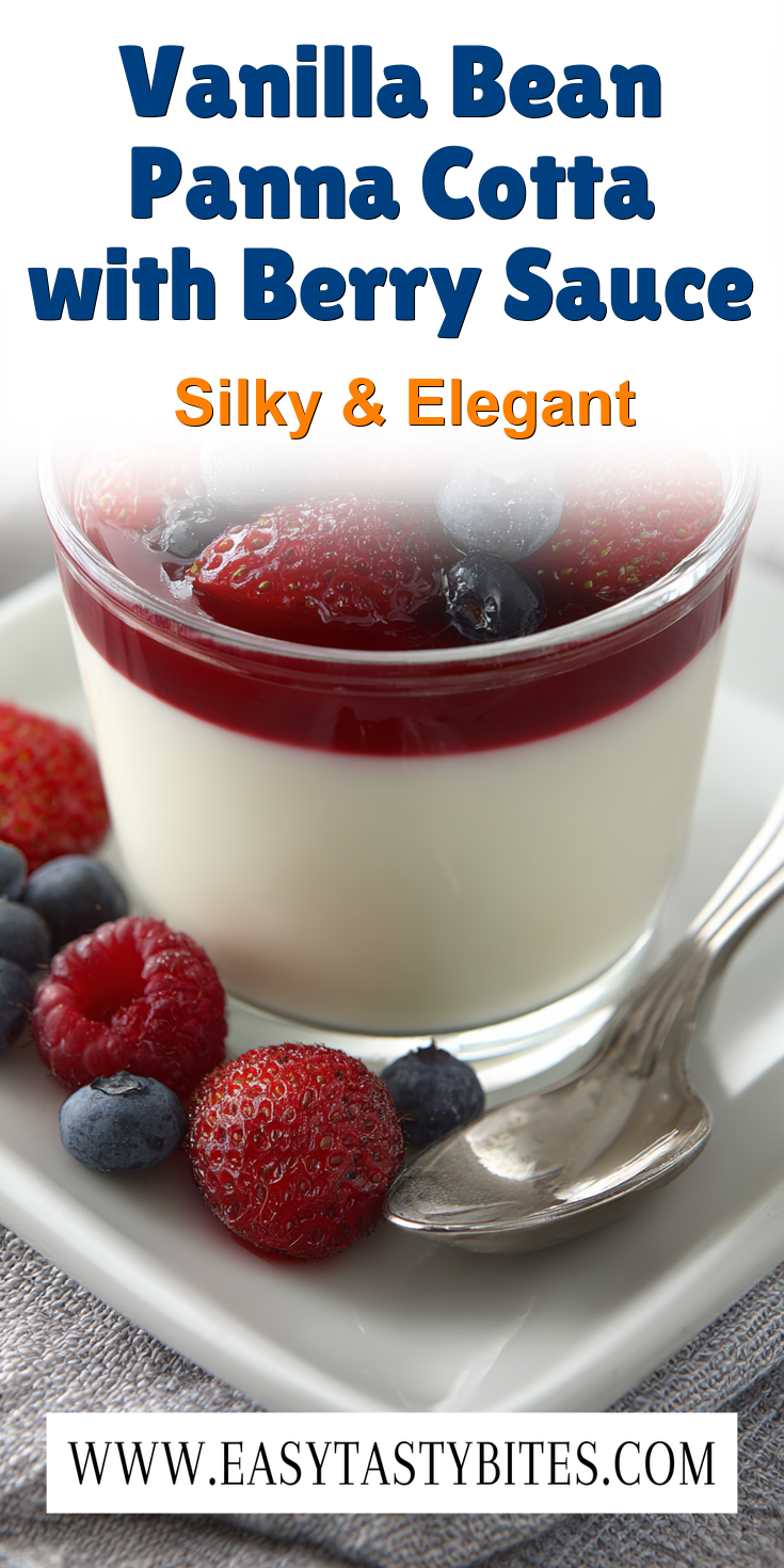 Vanilla Bean Panna Cotta with Berry Sauce served warm with cozy spices