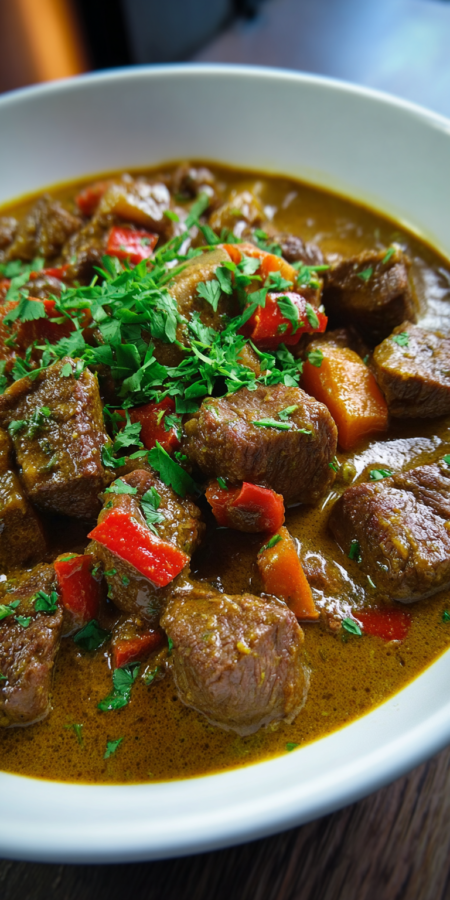 Venison Curry with Coconut Milk served warm with cozy spices