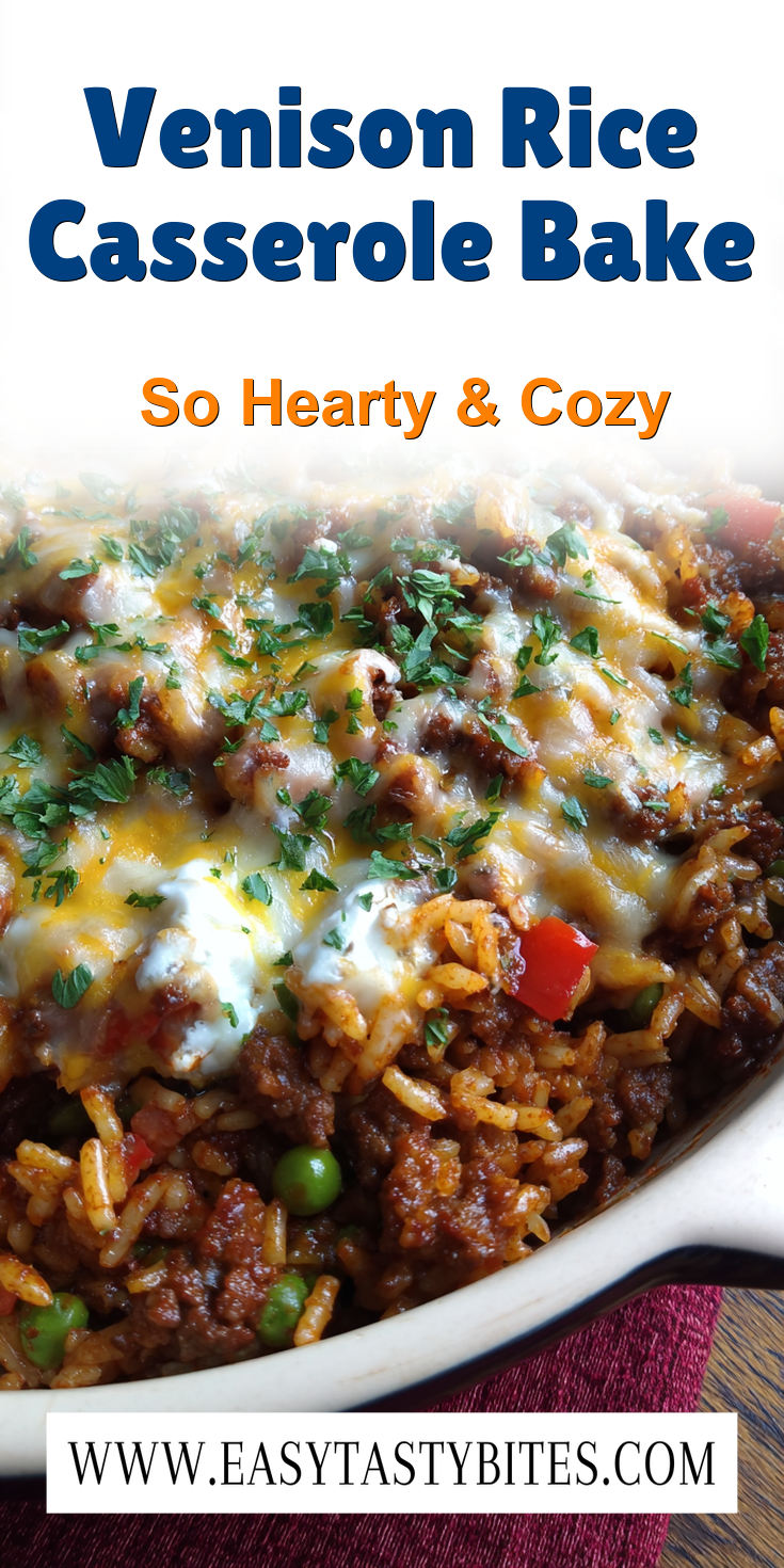 Venison Rice Casserole Bake served warm with cozy spices