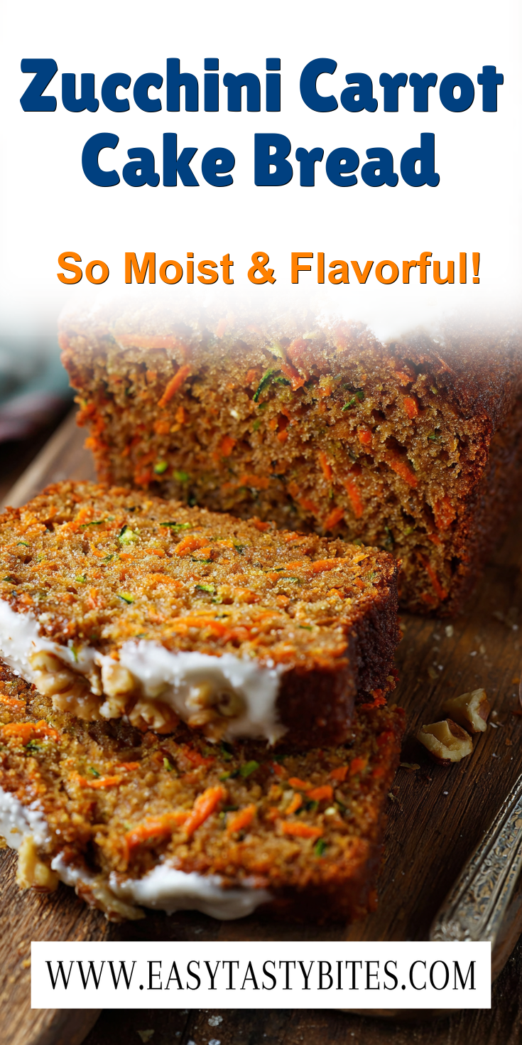 Zucchini Carrot Cake Bread served warm with cozy spices