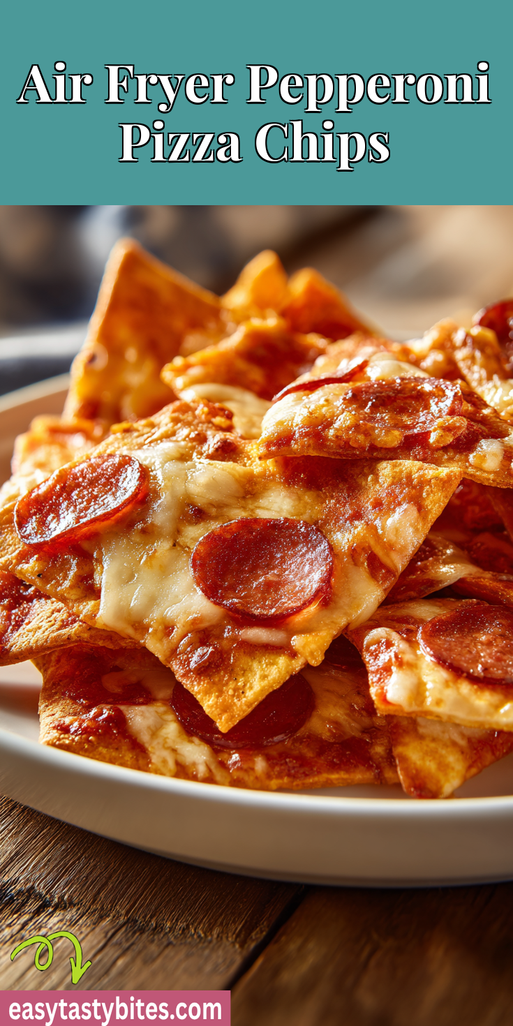Air Fryer Pepperoni Pizza Chips served warm with cozy spices