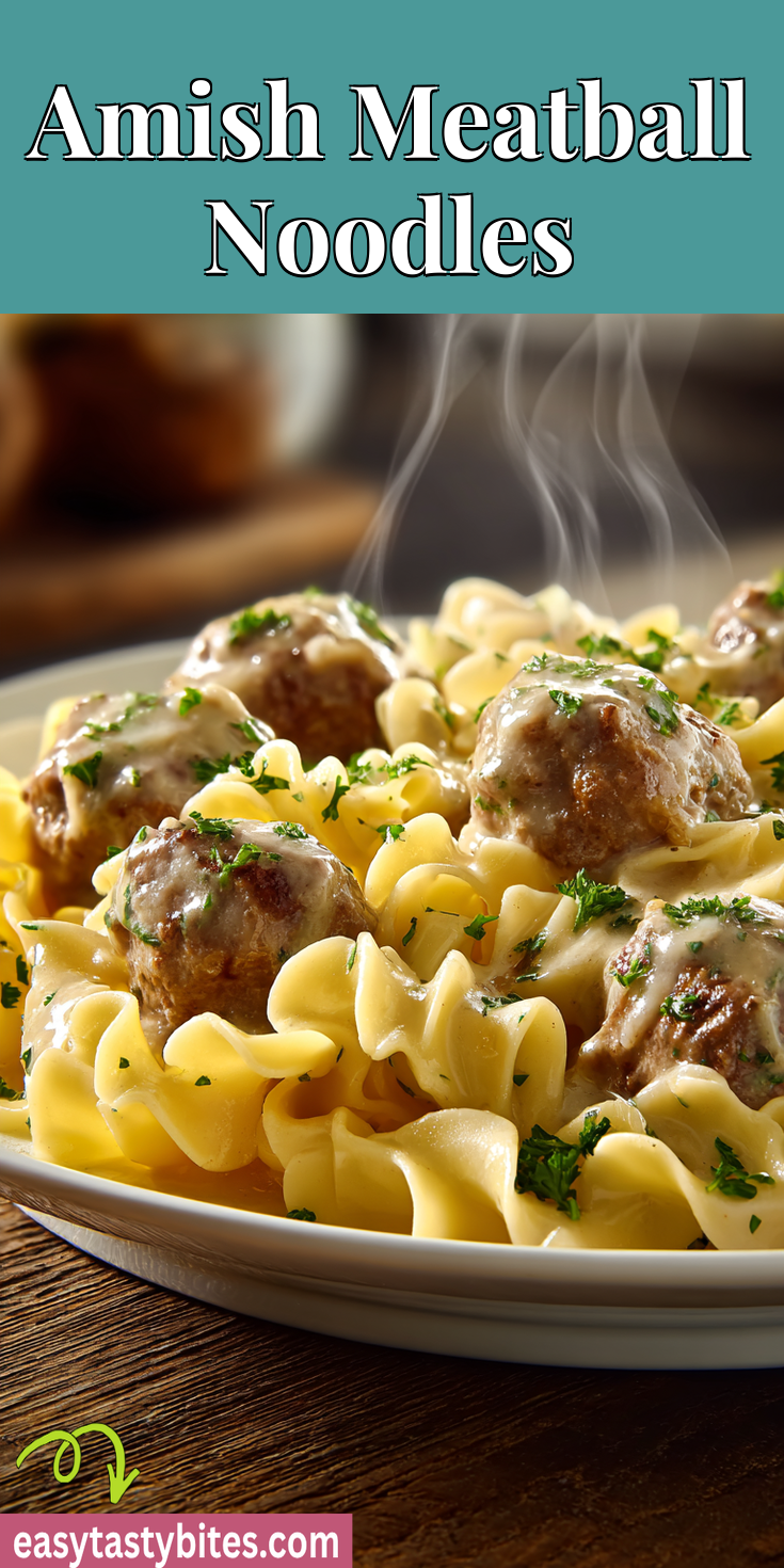 Amish Meatball Noodles served warm with cozy spices