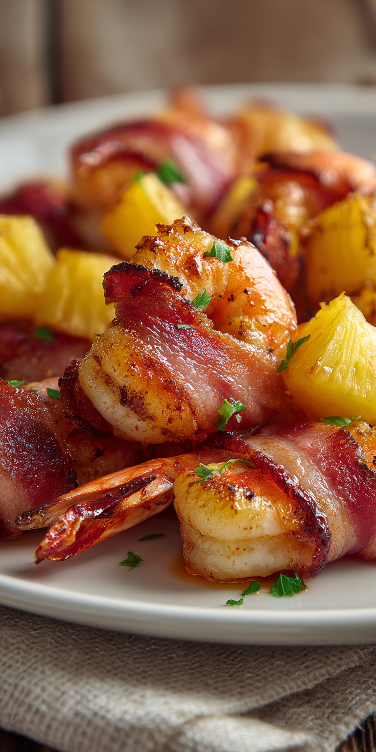 Bacon Wrapped Pineapple Shrimp Recipe