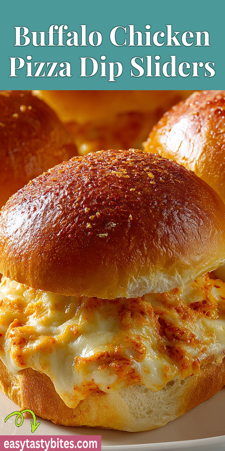 Buffalo Chicken Pizza Dip Sliders served warm with cozy spices