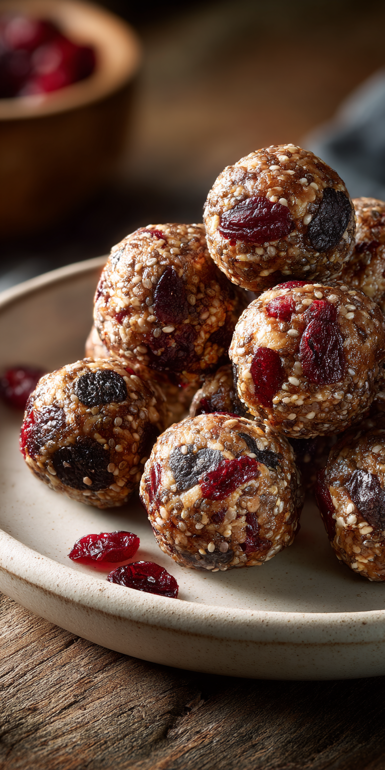 Cherry Cranberry Energy Bites Recipe