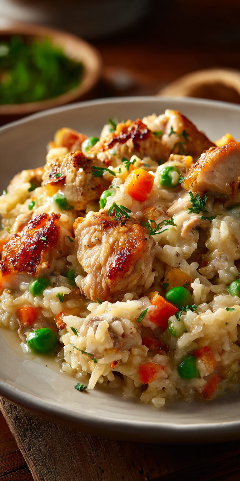 Chicken and Rice Casserole served warm with cozy spices