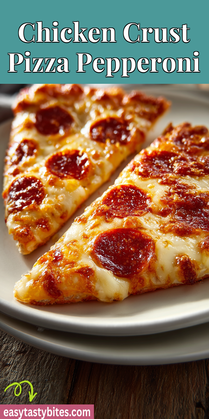 Chicken Crust Pizza Pepperoni served warm with cozy spices