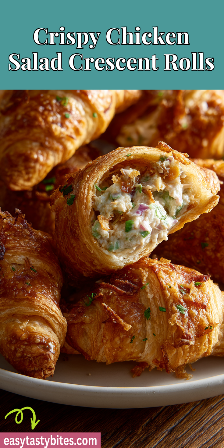 Crispy Chicken Salad Crescent Rolls served warm with cozy spices