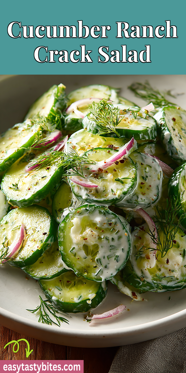 Cucumber Ranch Crack Salad served warm with cozy spices