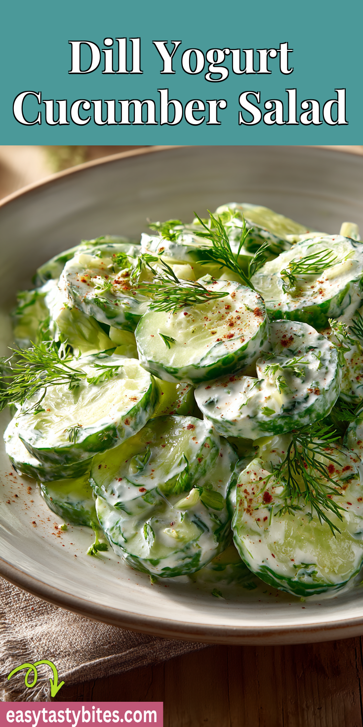 Dill Yogurt Cucumber Salad served warm with cozy spices