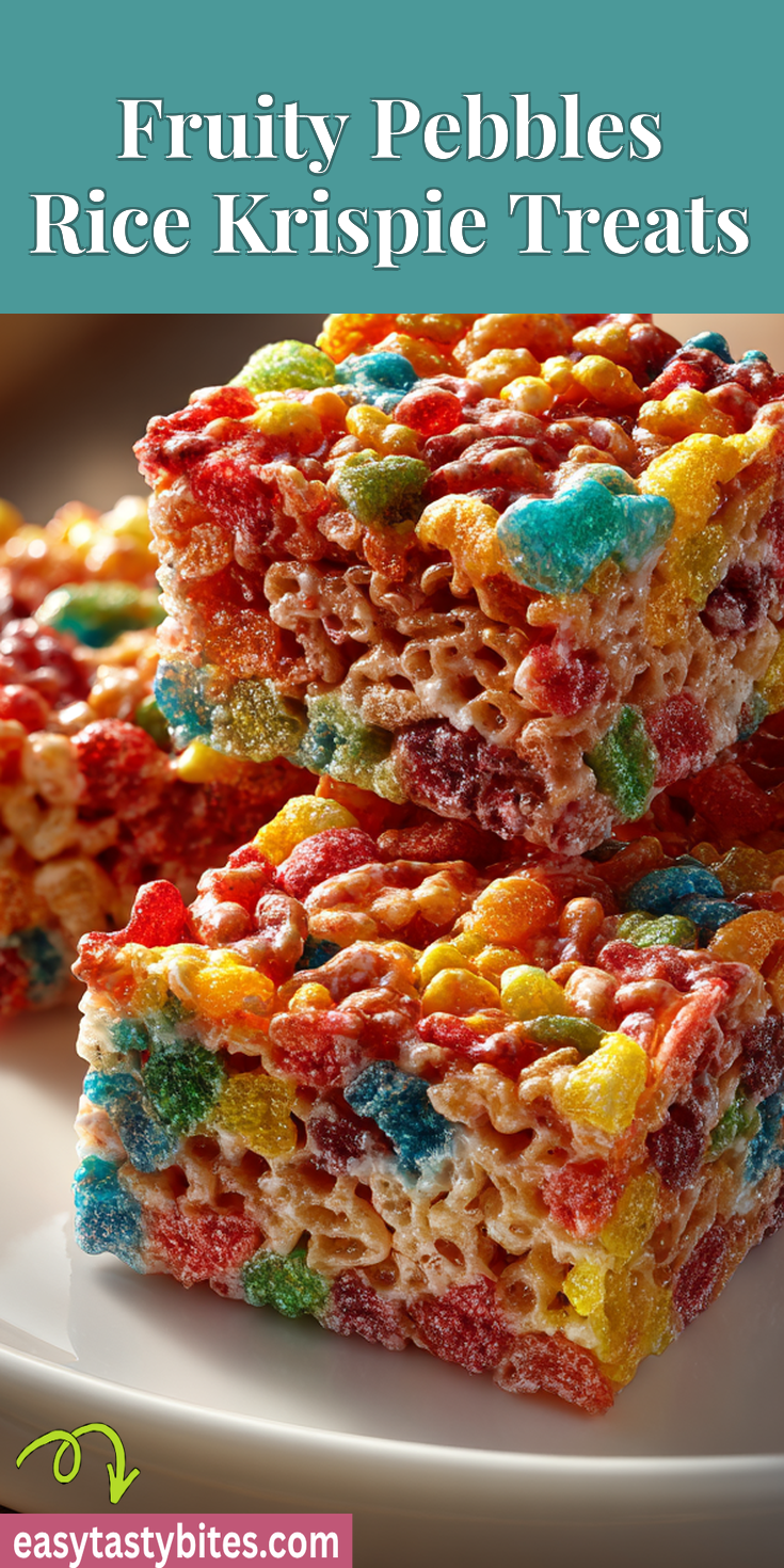 Fruity Pebbles Rice Krispie Treats served warm with cozy spices