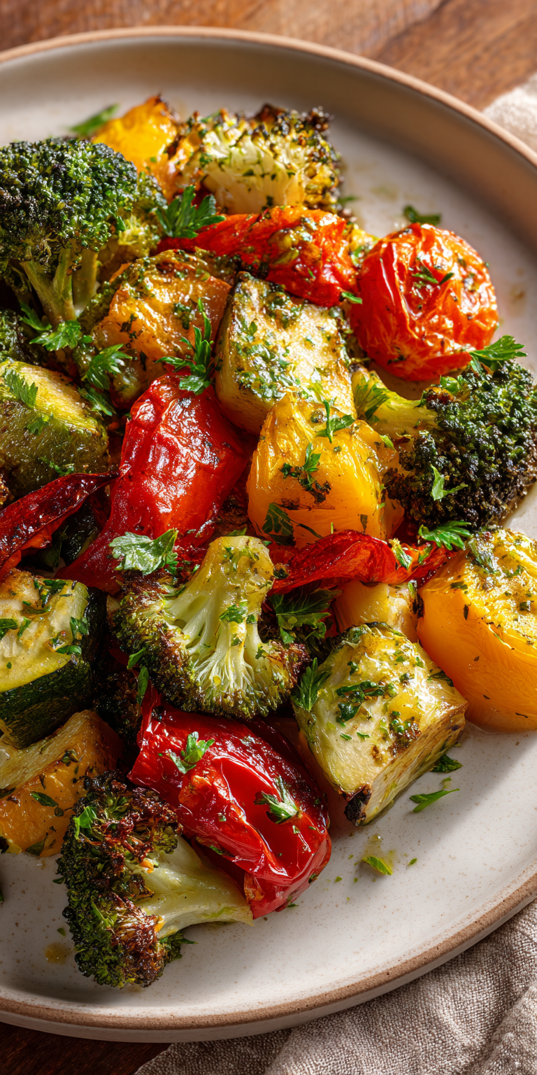 Garlic Roasted Vegetables served warm with cozy spices
