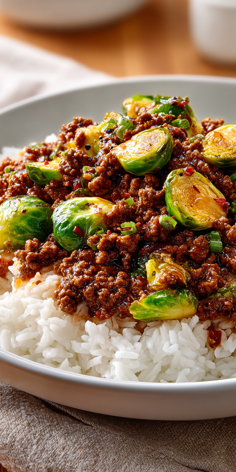 Ground Beef and Brussels Sprouts Recipe