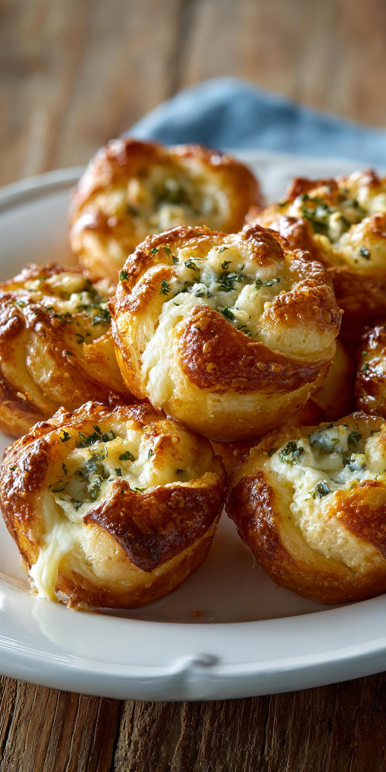 Jalapeño Popper Cheese-Stuffed Crescent Bites served warm with cozy spices